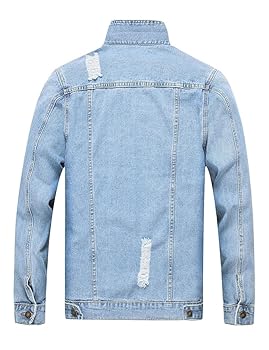 DSDZ Men`s Retro Vintage Washed Ripped Hip Hop Motorcycle